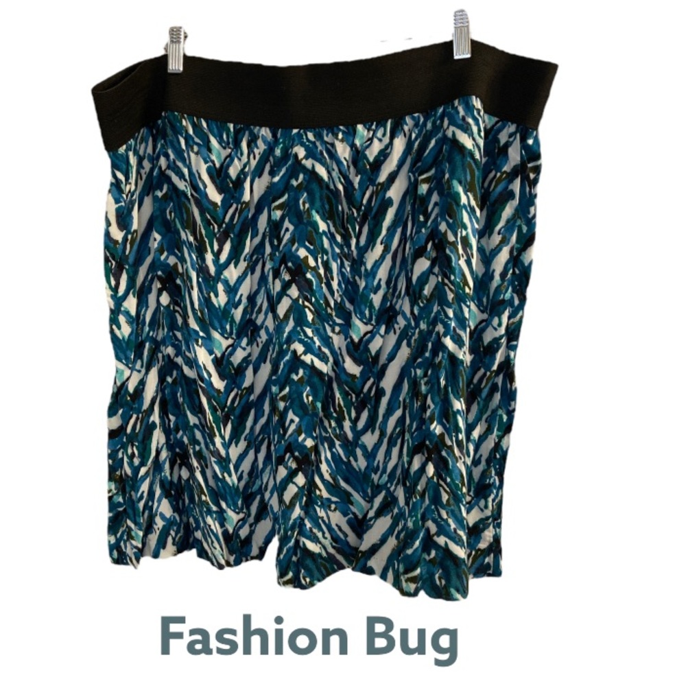 2X Floaty Pull-On Circle Skirt with Elastic Waist Band